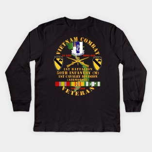 Vietnam Combat Veteran w 1st Bn - 50th Inf - 1st Cav Div 1967-1968 Kids Long Sleeve T-Shirt